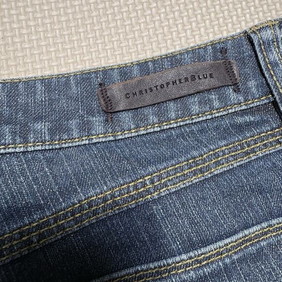 Christopher Blue Women’s Stretch Denim Straight Leg Jeans Sz 10 Gold Glitter - Picture 3 of 13